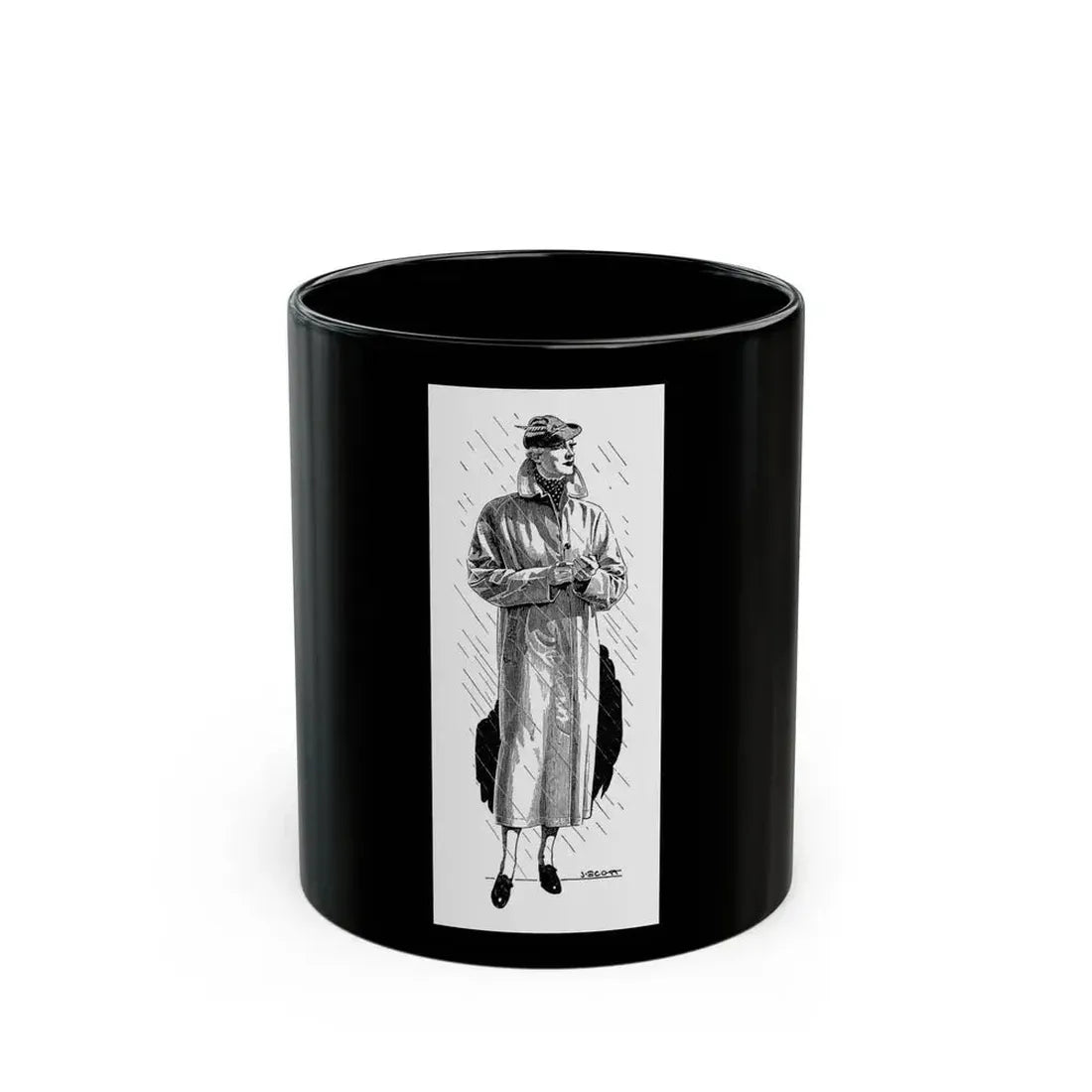 Burberry advertisement, 1937 (1) - Black Coffee Mug 11oz - Go Mug Yourself