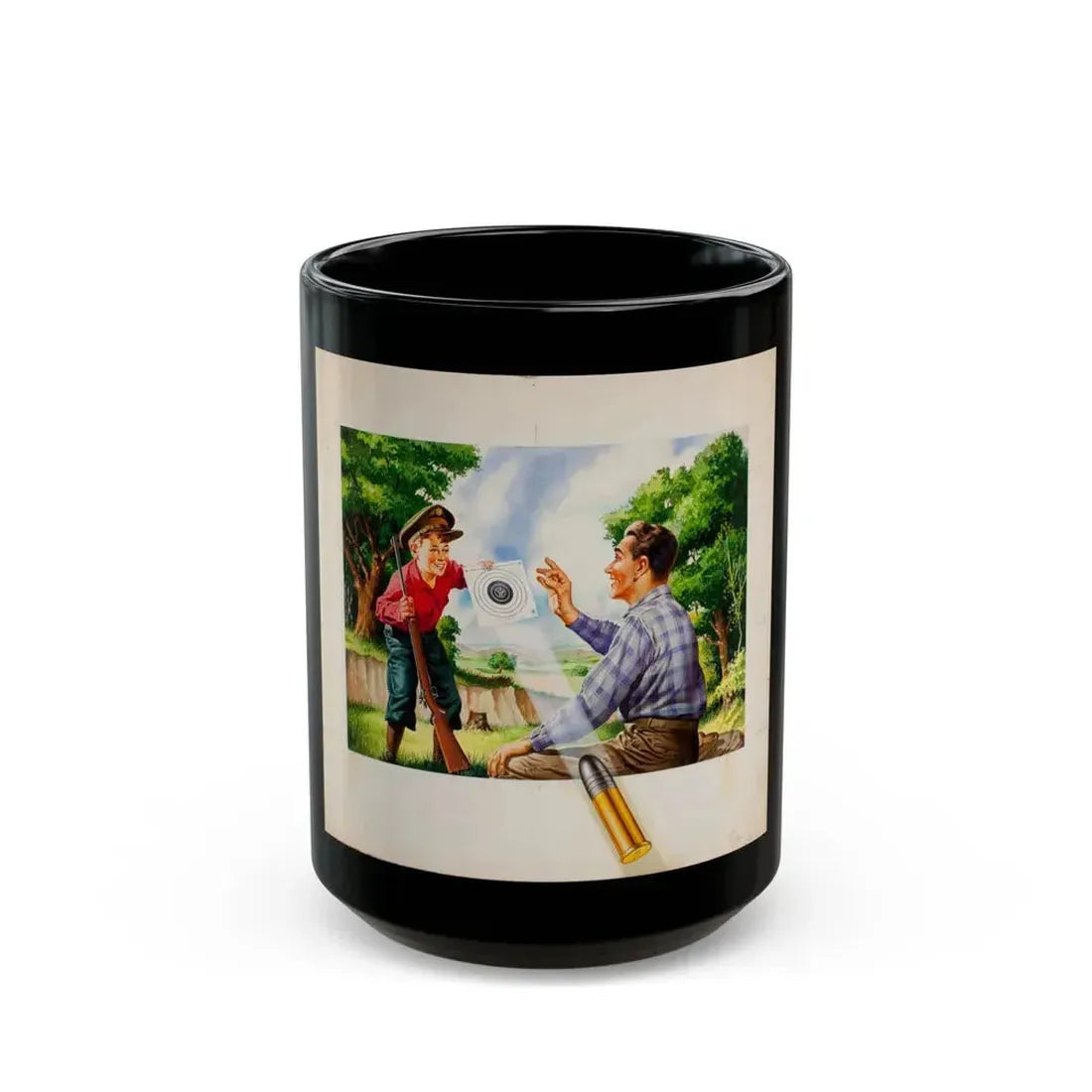 Bure Rifle Targets, ad illustration - Black Coffee Mug 15oz - Go Mug Yourself