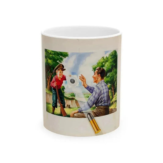 Bure Rifle Targets, ad illustration - White Coffee Mug 11oz - Go Mug Yourself