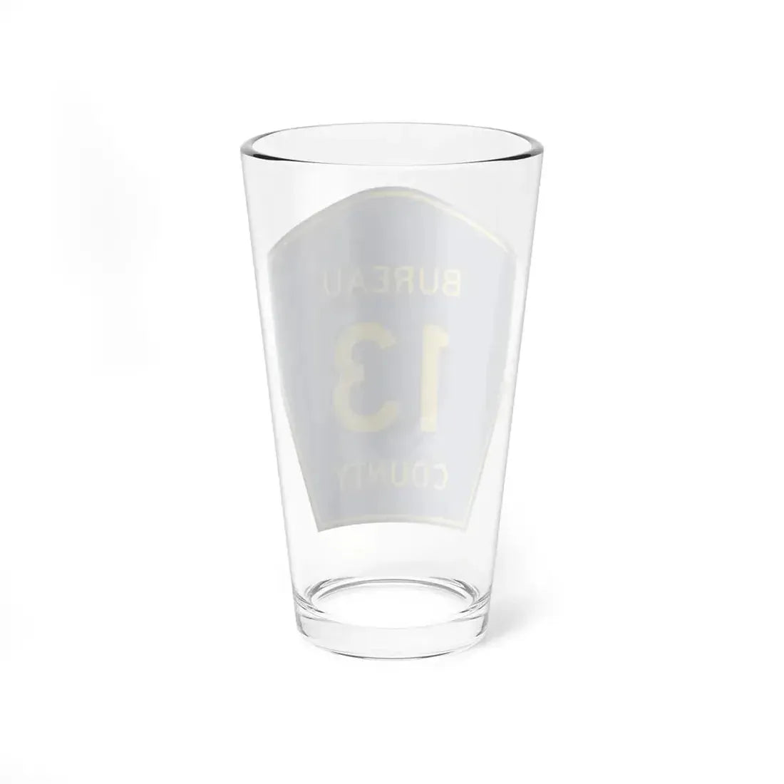 Bureau County 13 (Illinois) (Road Sign) Pint Glass 16oz - Go Mug Yourself