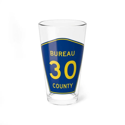 Bureau County 30 (Illinois) (Road Sign) Pint Glass 16oz 16oz - Go Mug Yourself