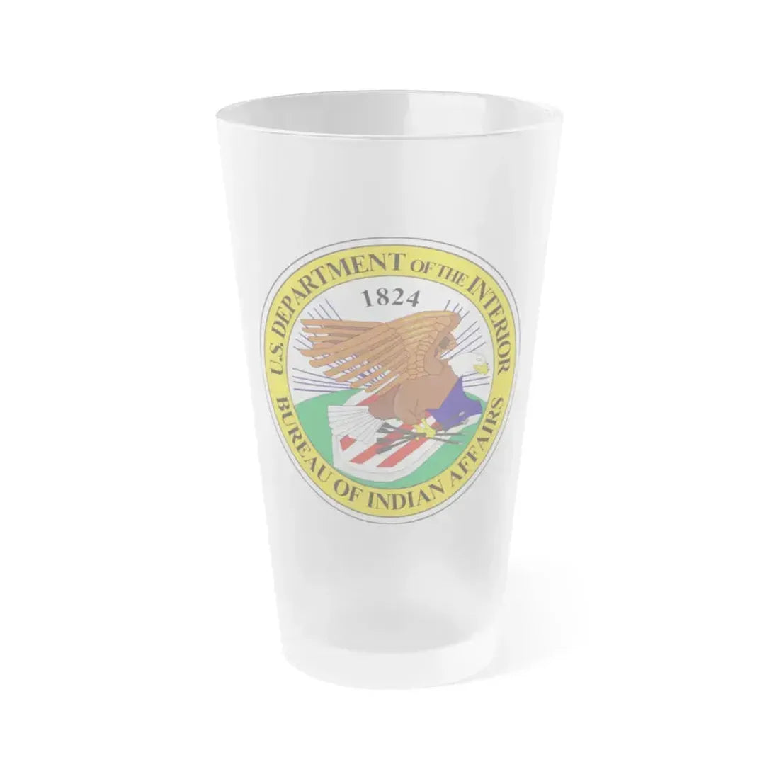 Bureau of Indian Affairs - Frosted Pint Glass 16oz 16oz Frosted - Go Mug Yourself