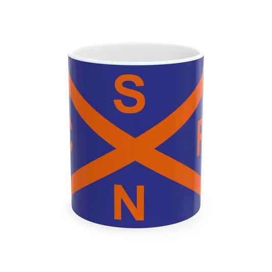 Burgee of Club Regatas San Nicolas (Argentina) White Coffee Mug 11oz - Go Mug Yourself