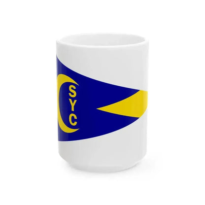 Burgee of Crescent Sail YC (United States) White Coffee Mug 15oz - Go Mug Yourself