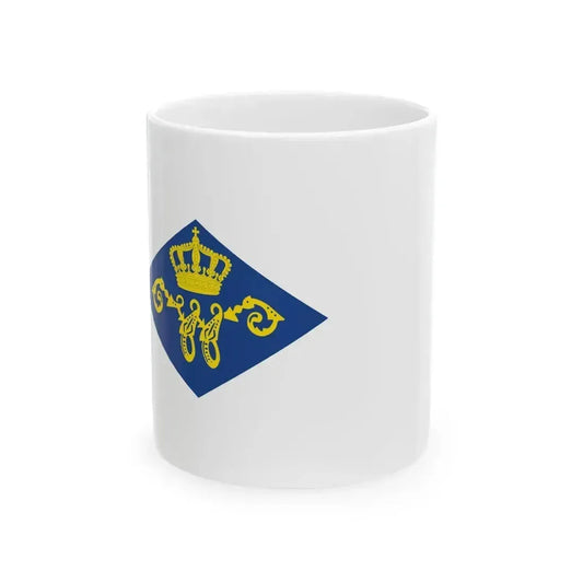 Burgee of Koninklijke Nederlandsche Zeil-  Roeivereeniging (Netherlands) White Coffee Mug 11oz - Go Mug Yourself