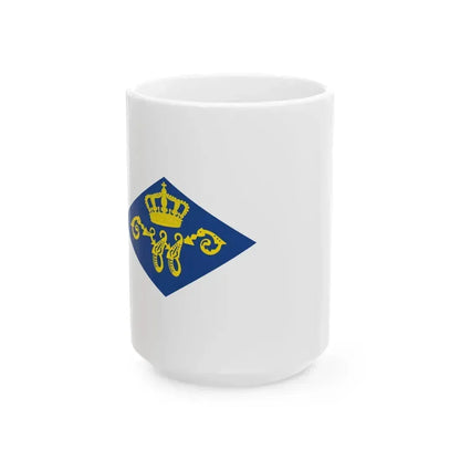 Burgee of Koninklijke Nederlandsche Zeil-  Roeivereeniging (Netherlands) White Coffee Mug 15oz - Go Mug Yourself