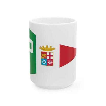 Burgee of mail ships of Italy (Italy) White Coffee Mug 15oz - Go Mug Yourself