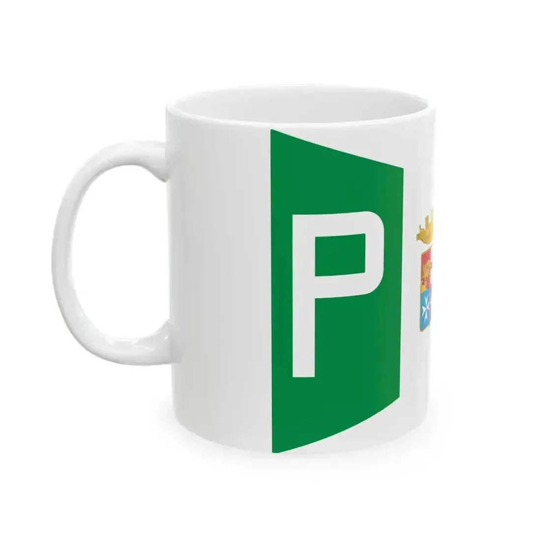 Burgee of mail ships of Italy (Italy) White Coffee Mug - Go Mug Yourself