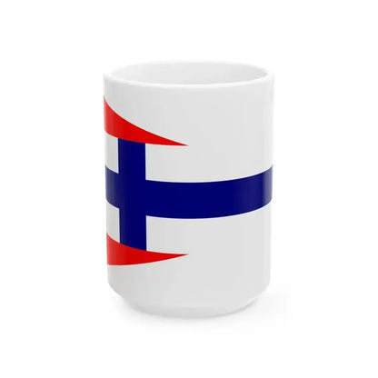 Burgee of Societe Nautique de Marseille (France) White Coffee Mug 15oz - Go Mug Yourself