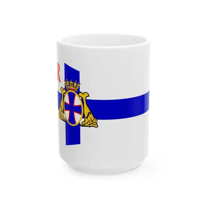 Burgee of Societe Regates Rochelaises (France) White Coffee Mug 15oz - Go Mug Yourself