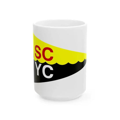 Burgee of Surf City YC (United States) White Coffee Mug 15oz - Go Mug Yourself