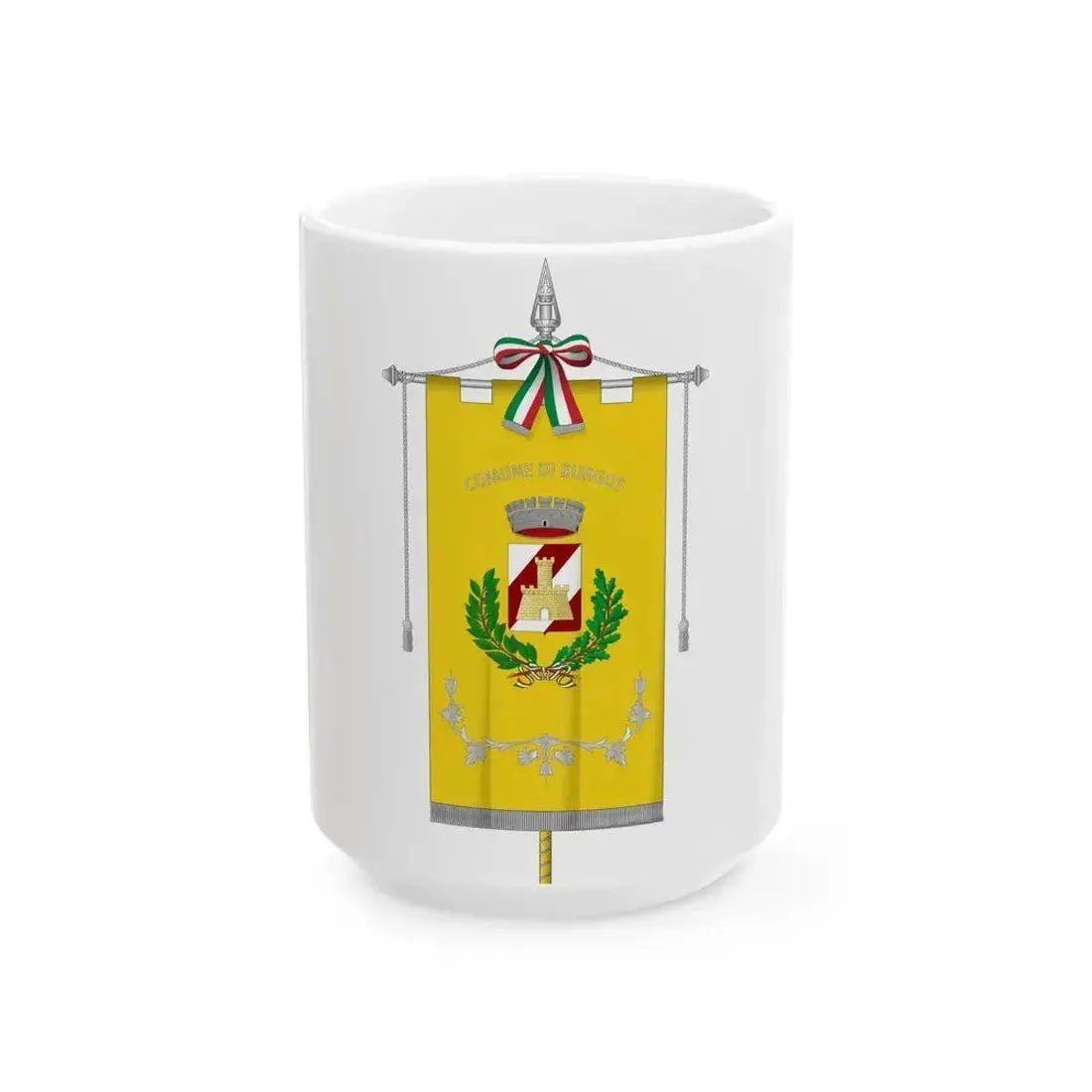 Burgos SS-Gonfalone (Italy) White Coffee Mug 15oz - Go Mug Yourself