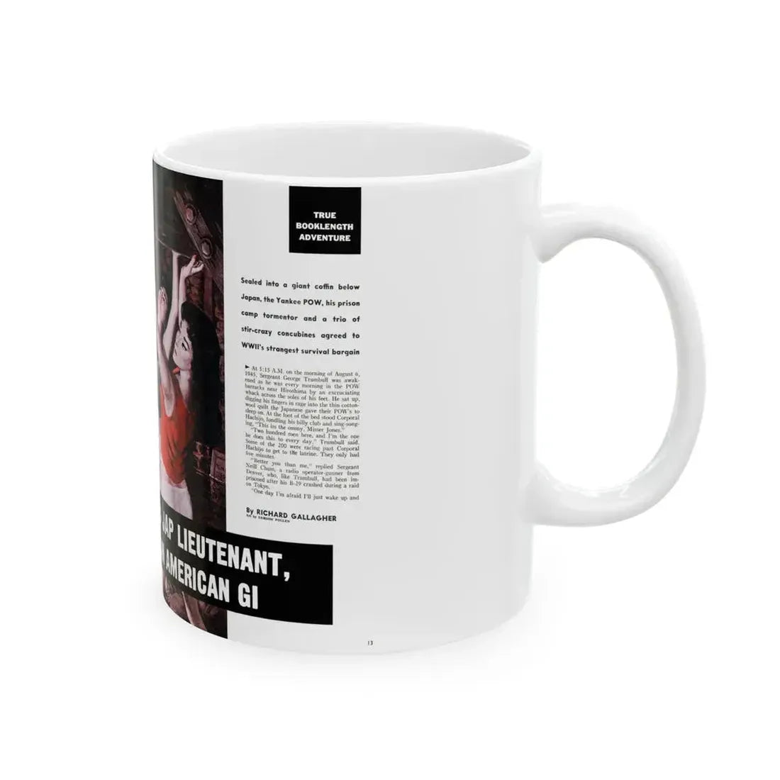 Buried Alive, Male magazine, December 1960 - White Coffee Mug - Go Mug Yourself