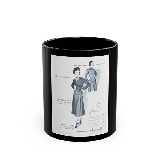 Burlington Mills, 1948 - Black Coffee Mug 11oz - Go Mug Yourself