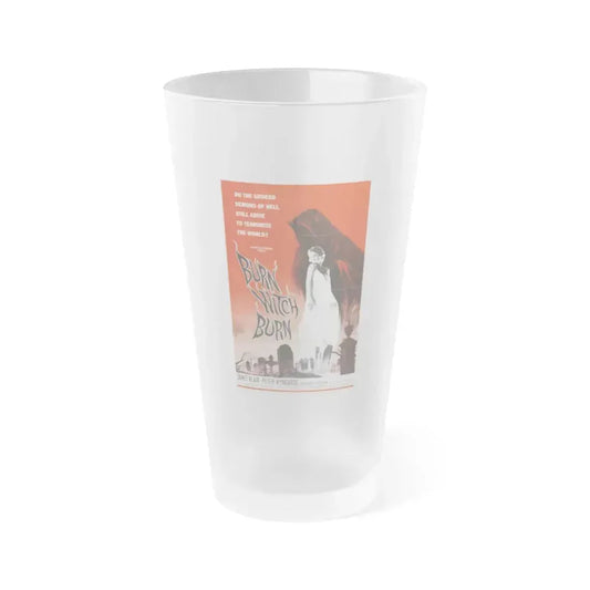 BURN WITCH, BURN 1962 Movie Poster - Frosted Pint Glass 16oz 16oz Frosted - Go Mug Yourself