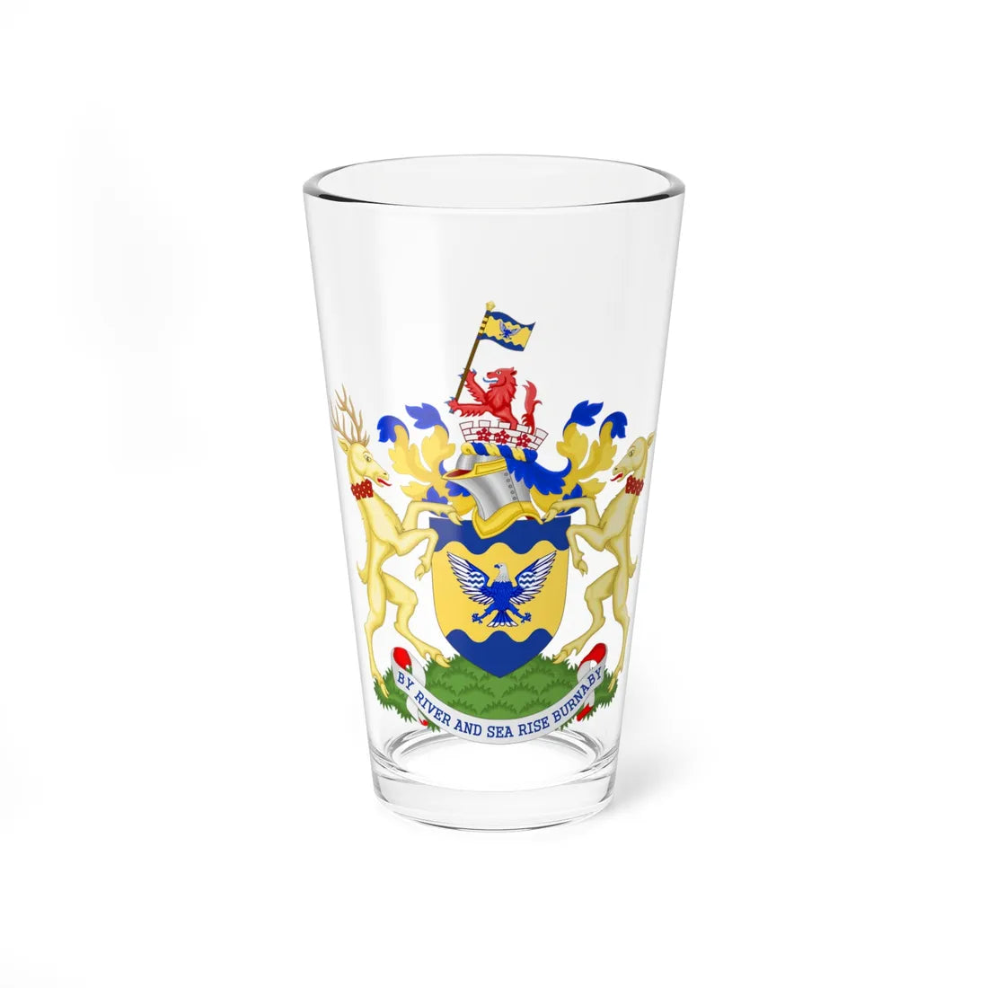 Burnaby BC coat of arms (Canada) (Coat of Arms) Pint Glass 16oz 16oz - Go Mug Yourself