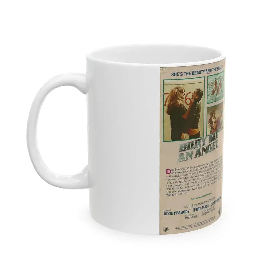 BURY ME AN ANGEL (VHS COVER) - White Coffee Mug - Go Mug Yourself