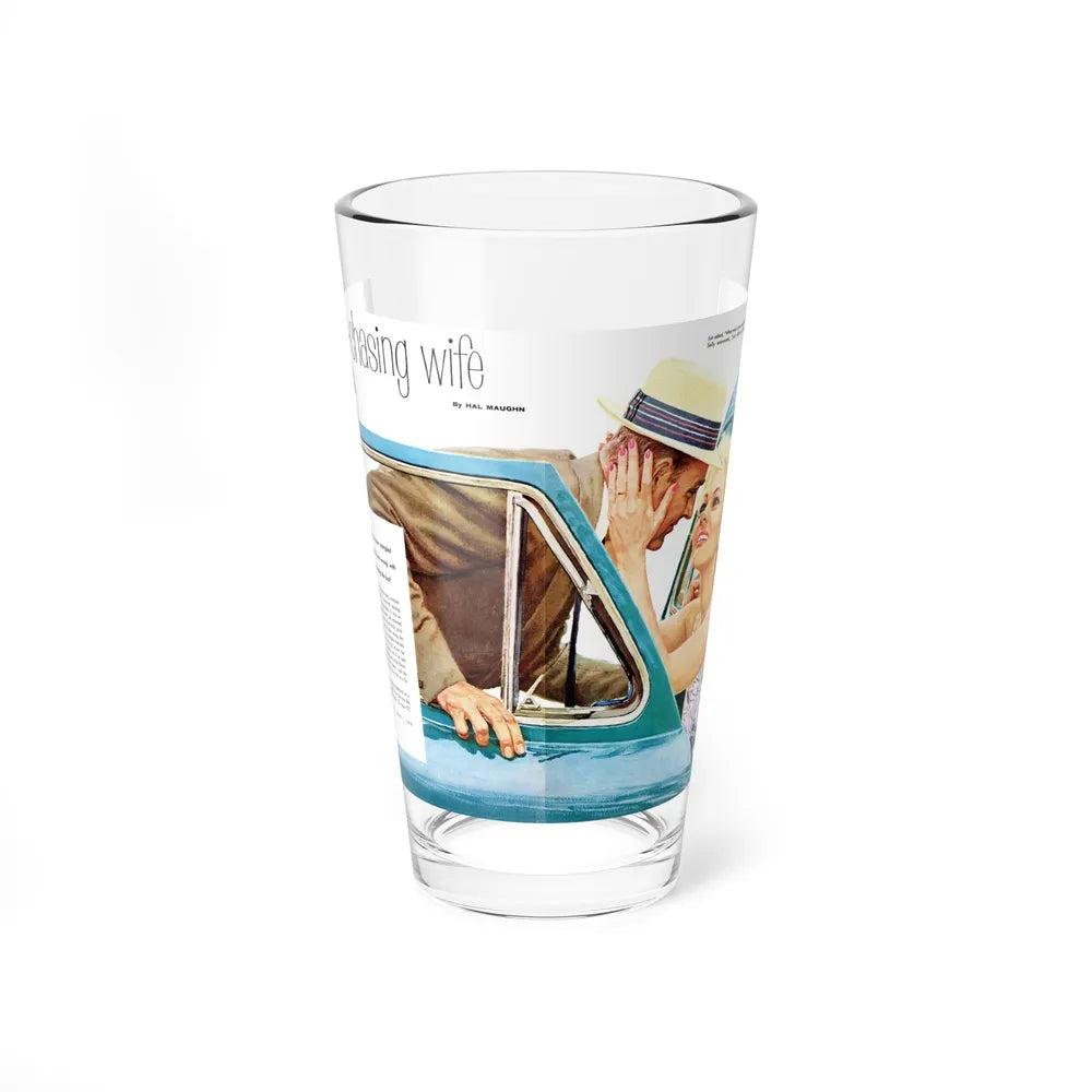 Bus-chasing wife, Family Circle, October 1959 (Magazine Illustration) Pint Glass 16oz-16oz-Go Mug Yourself