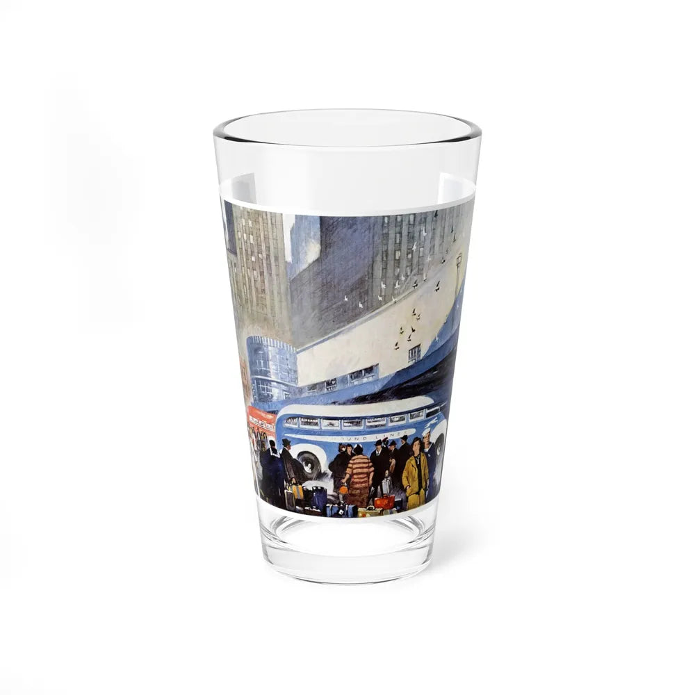 Bus Lines Are Taxed To Capacity, 1943 (Magazine Illustration) Pint Glass 16oz-16oz-Go Mug Yourself