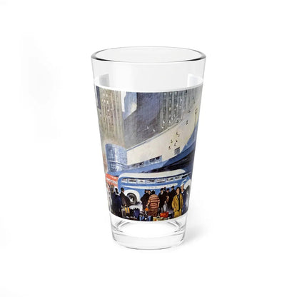 Bus Lines Are Taxed To Capacity, 1943 (Magazine Illustration) Pint Glass 16oz-16oz-Go Mug Yourself