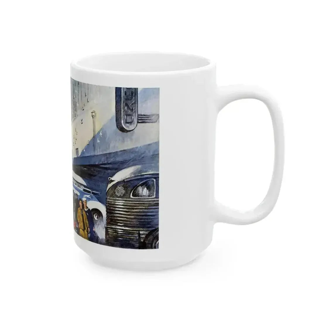 Bus Lines Are Taxed To Capacity, 1943 - White Coffee Mug - Go Mug Yourself