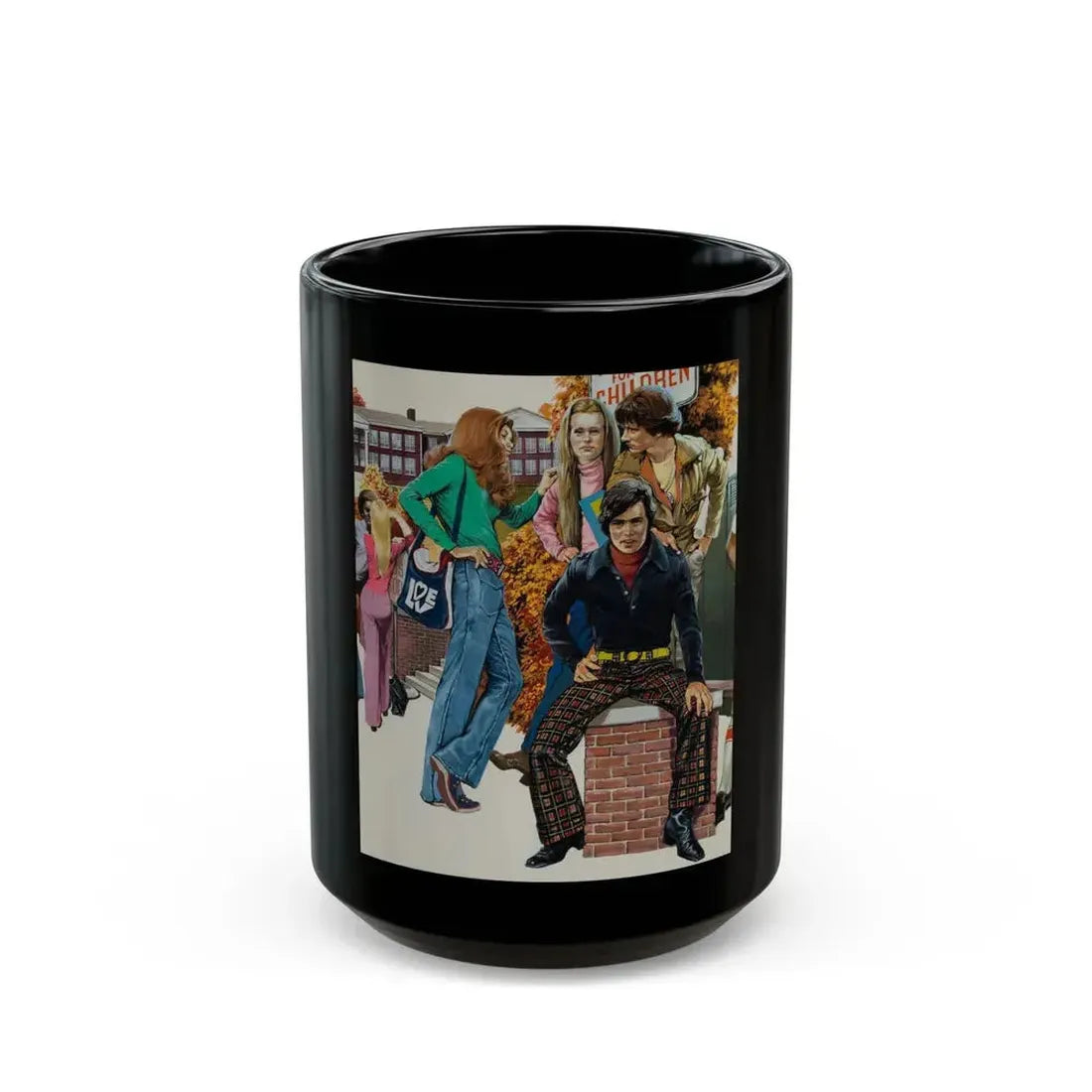 Bus Stop, 1970s - Black Coffee Mug 15oz - Go Mug Yourself