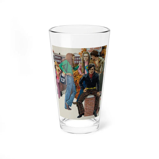 Bus Stop, 1970s (Magazine Illustration) Pint Glass 16oz-16oz-Go Mug Yourself