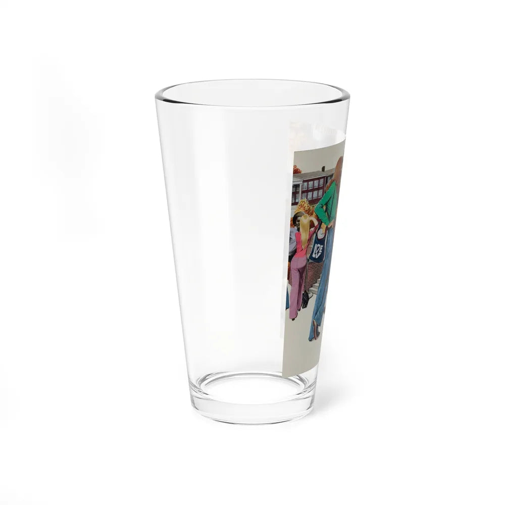 Bus Stop, 1970s (Magazine Illustration) Pint Glass 16oz-Go Mug Yourself