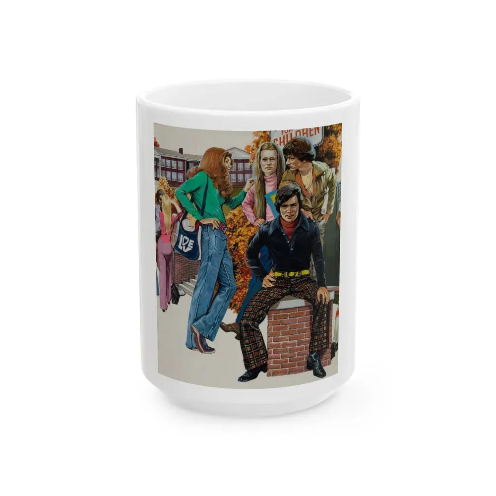 Bus Stop, 1970s - White Coffee Mug 15oz - Go Mug Yourself
