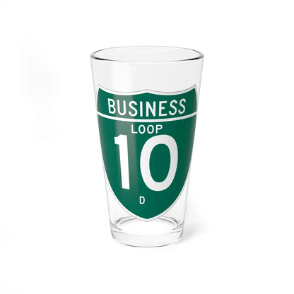 Business Interstate 10-D TX (Texas) (Road Sign) Pint Glass 16oz 16oz - Go Mug Yourself