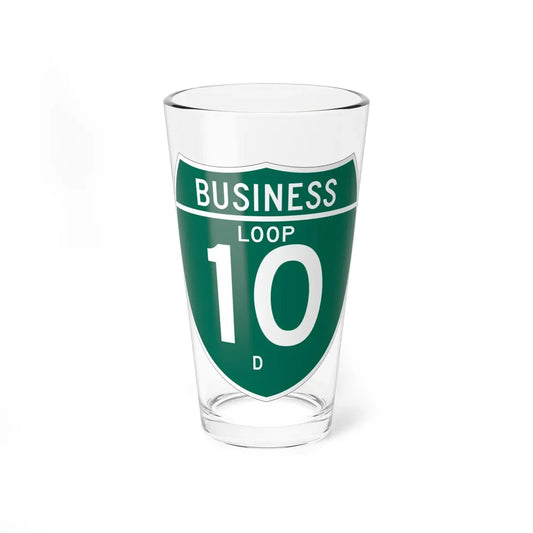 Business Interstate 10-D TX (Texas) (Road Sign) Pint Glass 16oz 16oz - Go Mug Yourself