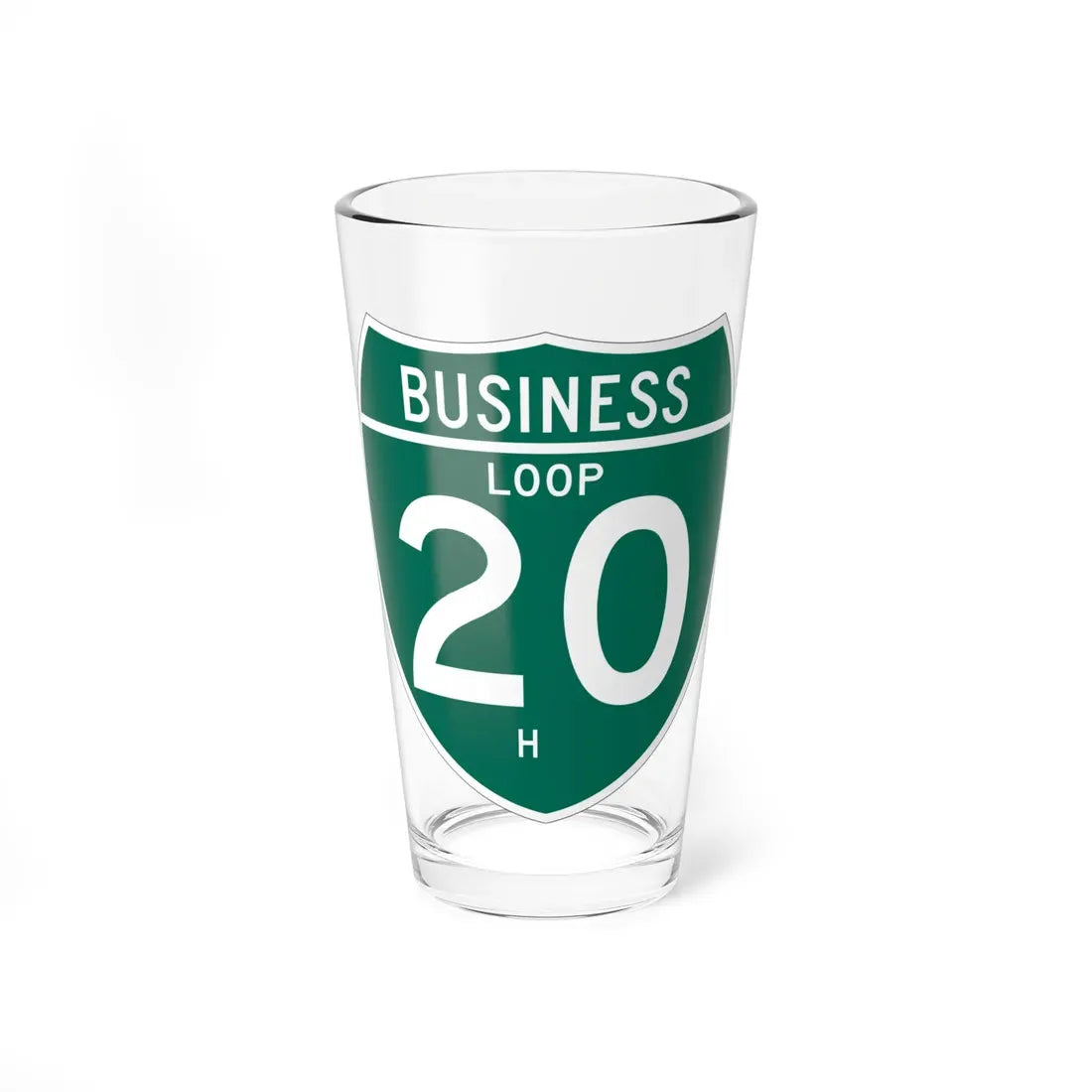 Business Interstate 20-H TX (Texas) (Road Sign) Pint Glass 16oz 16oz - Go Mug Yourself