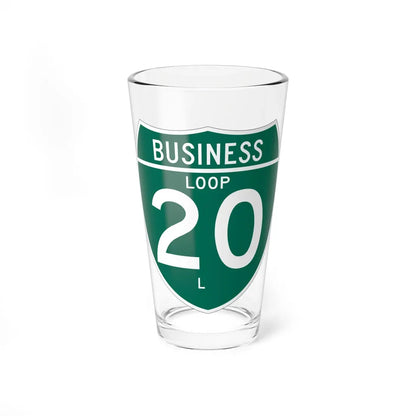 Business Interstate 20-L TX (Texas) (Road Sign) Pint Glass 16oz 16oz - Go Mug Yourself