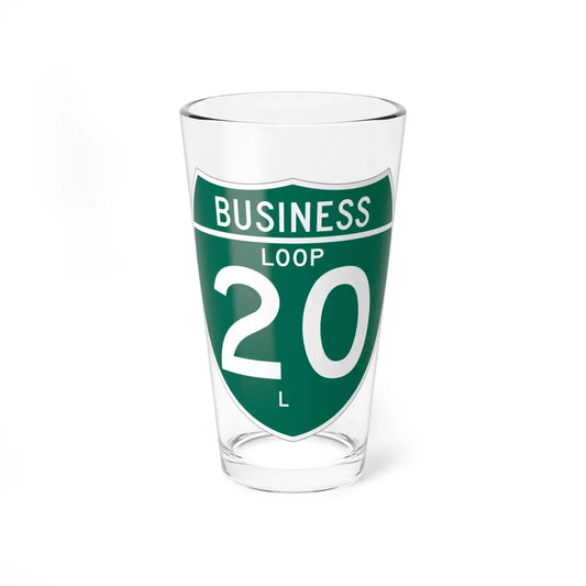 Business Interstate 20-L TX (Texas) (Road Sign) Pint Glass 16oz 16oz - Go Mug Yourself