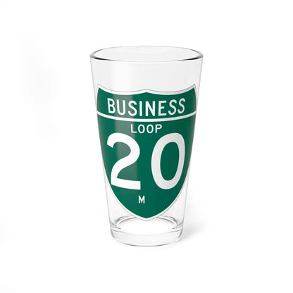 Business Interstate 20-M TX (Texas) (Road Sign) Pint Glass 16oz 16oz - Go Mug Yourself