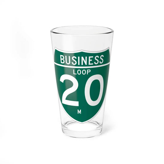 Business Interstate 20-M TX (Texas) (Road Sign) Pint Glass 16oz 16oz - Go Mug Yourself