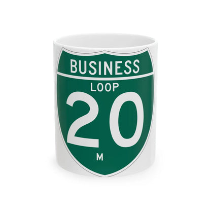 Business Interstate 20-M TX (Texas) (Road Sign) White Coffee Mug 11oz - Go Mug Yourself
