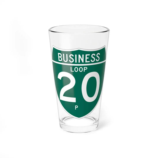Business Interstate 20-P TX (Texas) (Road Sign) Pint Glass 16oz 16oz - Go Mug Yourself