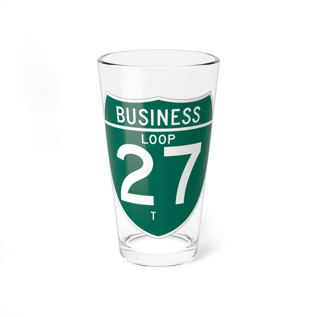 Business Interstate 27-T TX (Texas) (Road Sign) Pint Glass 16oz 16oz - Go Mug Yourself