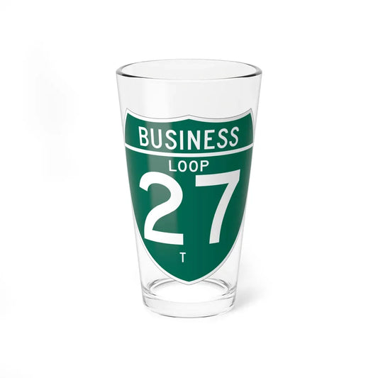 Business Interstate 27-T TX (Texas) (Road Sign) Pint Glass 16oz 16oz - Go Mug Yourself