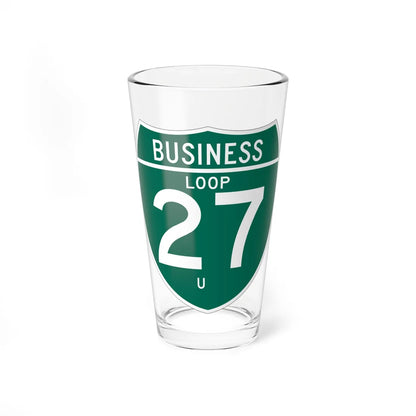 Business Interstate 27-U TX (Texas) (Road Sign) Pint Glass 16oz 16oz - Go Mug Yourself