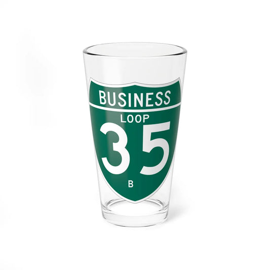 Business Interstate 35-B TX (Texas) (Road Sign) Pint Glass 16oz 16oz - Go Mug Yourself