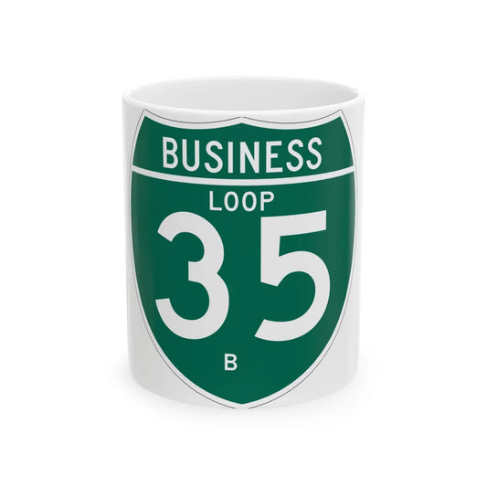 Business Interstate 35-B TX (Texas) (Road Sign) White Coffee Mug 11oz - Go Mug Yourself