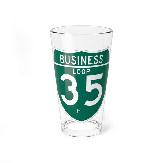 Business Interstate 35-H TX (Texas) (Road Sign) Pint Glass 16oz 16oz - Go Mug Yourself