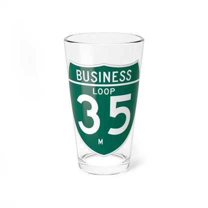 Business Interstate 35-M TX (Texas) (Road Sign) Pint Glass 16oz 16oz - Go Mug Yourself