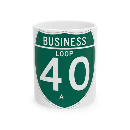 Business Interstate 40-A TX (Texas) (Road Sign) White Coffee Mug 11oz - Go Mug Yourself