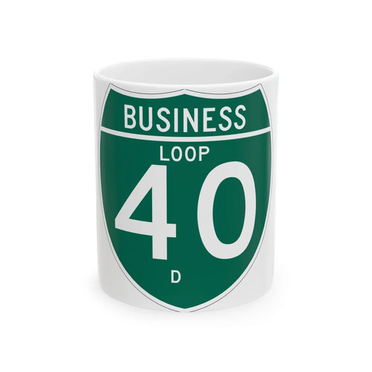 Business Interstate 40-D TX (Texas) (Road Sign) White Coffee Mug 11oz - Go Mug Yourself