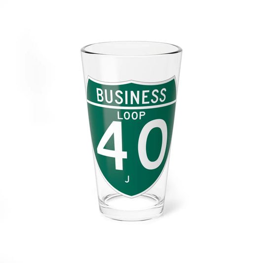 Business Interstate 40-J TX (Texas) (Road Sign) Pint Glass 16oz 16oz - Go Mug Yourself