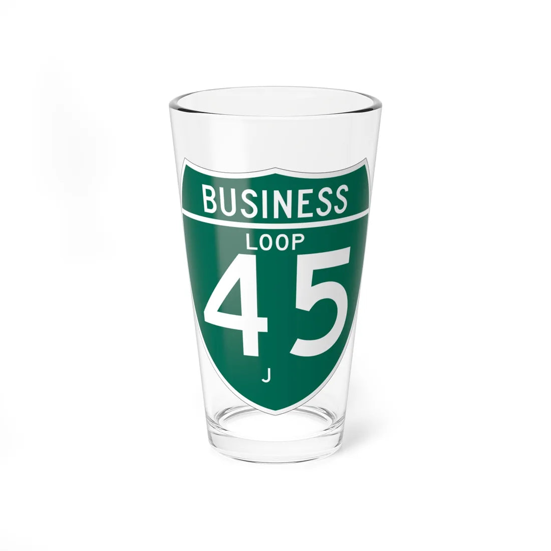 Business Interstate 45-J TX (Texas) (Road Sign) Pint Glass 16oz 16oz - Go Mug Yourself