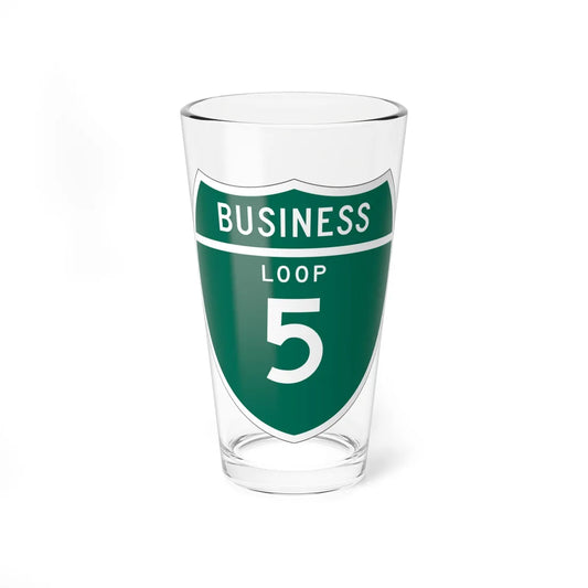 Business Loop 5 CA (California) (Road Sign) Pint Glass 16oz 16oz - Go Mug Yourself